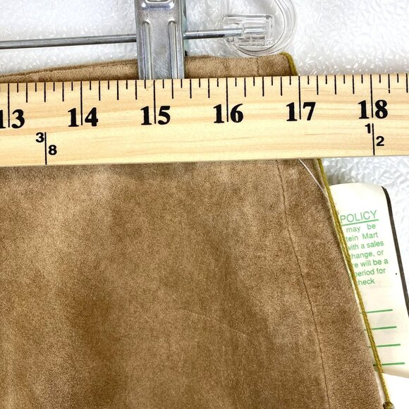VTG Womens 14 Tan Margaret Godfrey Suede Western Boho Skirt Embroidered Hem NWT - Picture 7 of 11